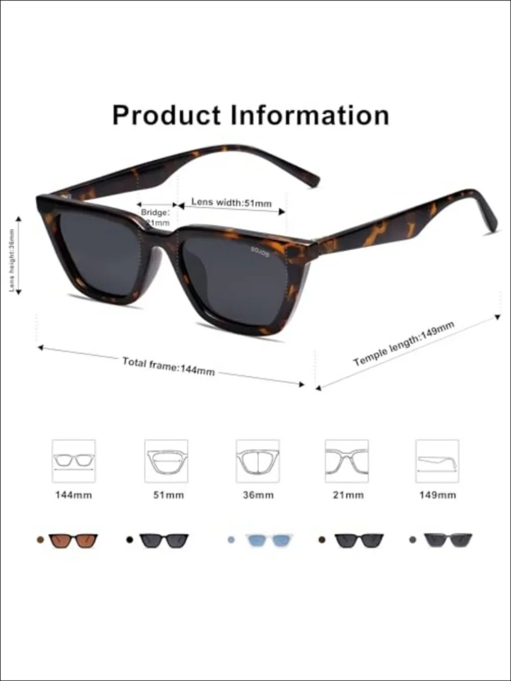 Polarized Narrow Square Cateye Sunglasses UV400 Full Frame Retro